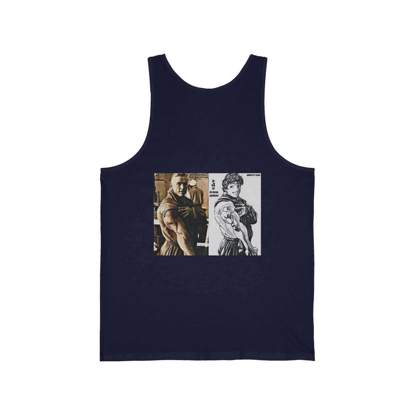 Baki Retro Art Unisex Jersey Tank, Vintage Aesthetic Top, Casual Summer Wear, Gift for Art Lovers, Unique Fashion Statement