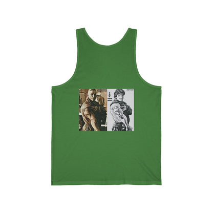Baki Retro Art Unisex Jersey Tank, Vintage Aesthetic Top, Casual Summer Wear, Gift for Art Lovers, Unique Fashion Statement