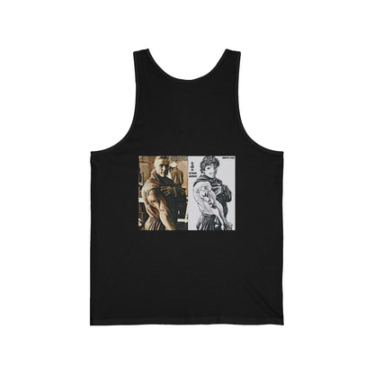 Baki Retro Art Unisex Jersey Tank, Vintage Aesthetic Top, Casual Summer Wear, Gift for Art Lovers, Unique Fashion Statement