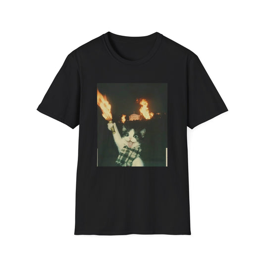 Edgy Graphic T-Shirt, Fire Performer Tee, Unisex Casual Wear, Unique Gift for Him or Her, Festival Fashion, Summer Style