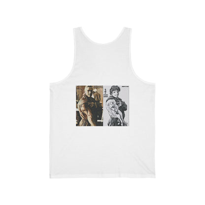 Baki Retro Art Unisex Jersey Tank, Vintage Aesthetic Top, Casual Summer Wear, Gift for Art Lovers, Unique Fashion Statement