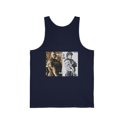 Baki Retro Art Unisex Jersey Tank, Vintage Aesthetic Top, Casual Summer Wear, Gift for Art Lovers, Unique Fashion Statement